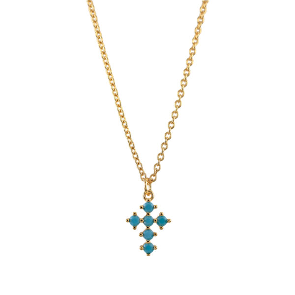 TURQUOISE CROSS NECKLACE