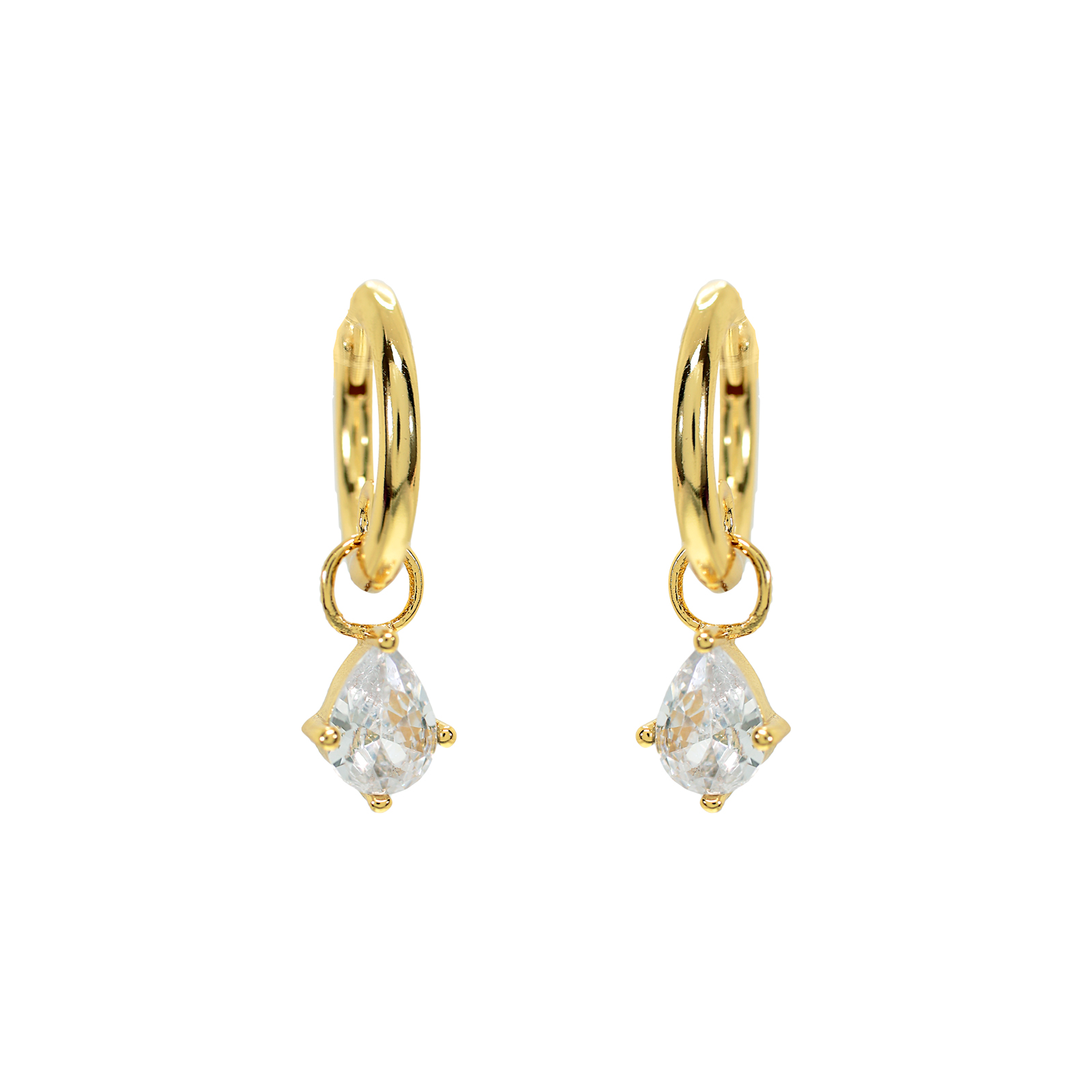 10MM HOOP WITH ZIRCONIA DROP