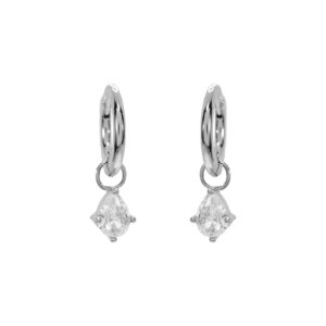 10MM HOOP WITH ZIRCONIA DROP