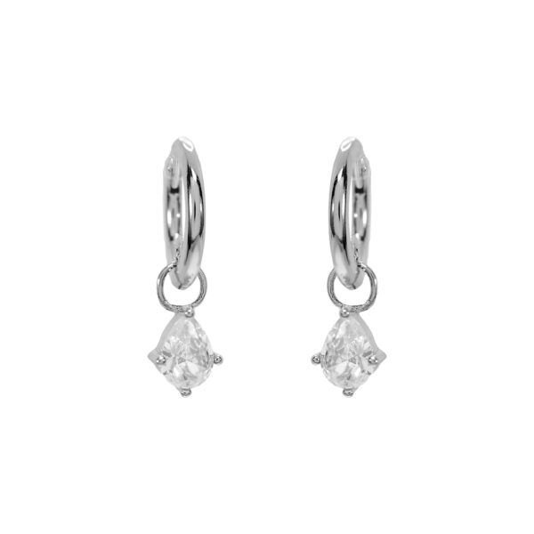 10MM HOOP WITH ZIRCONIA DROP