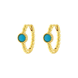 HOOP WITH BALLS AND TURQUOISE STONE