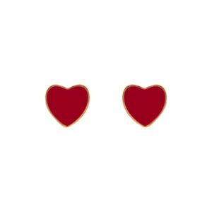 HEART EARRING WITH RED ENAMEL