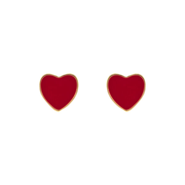 PENDIENTE CORAZÓN CON ESMALTE ROJO