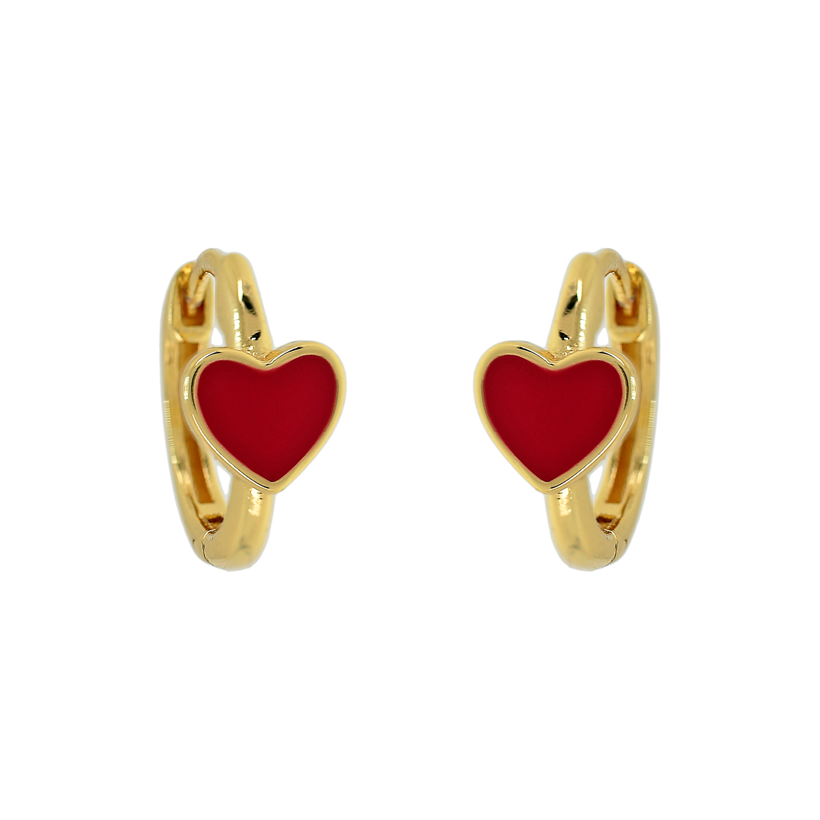 ARO CORAZÓN  CON ESMALTE ROJO
