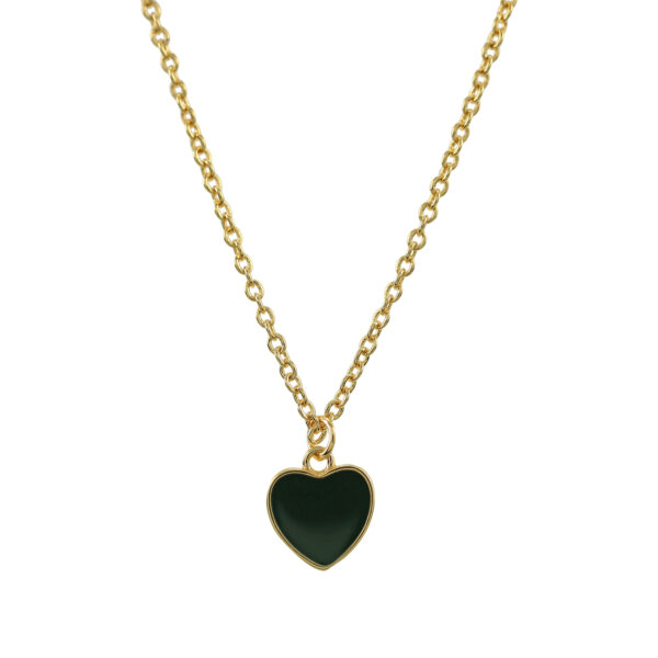 COLLAR CORAZÓN NEGRO CON ESMALTE