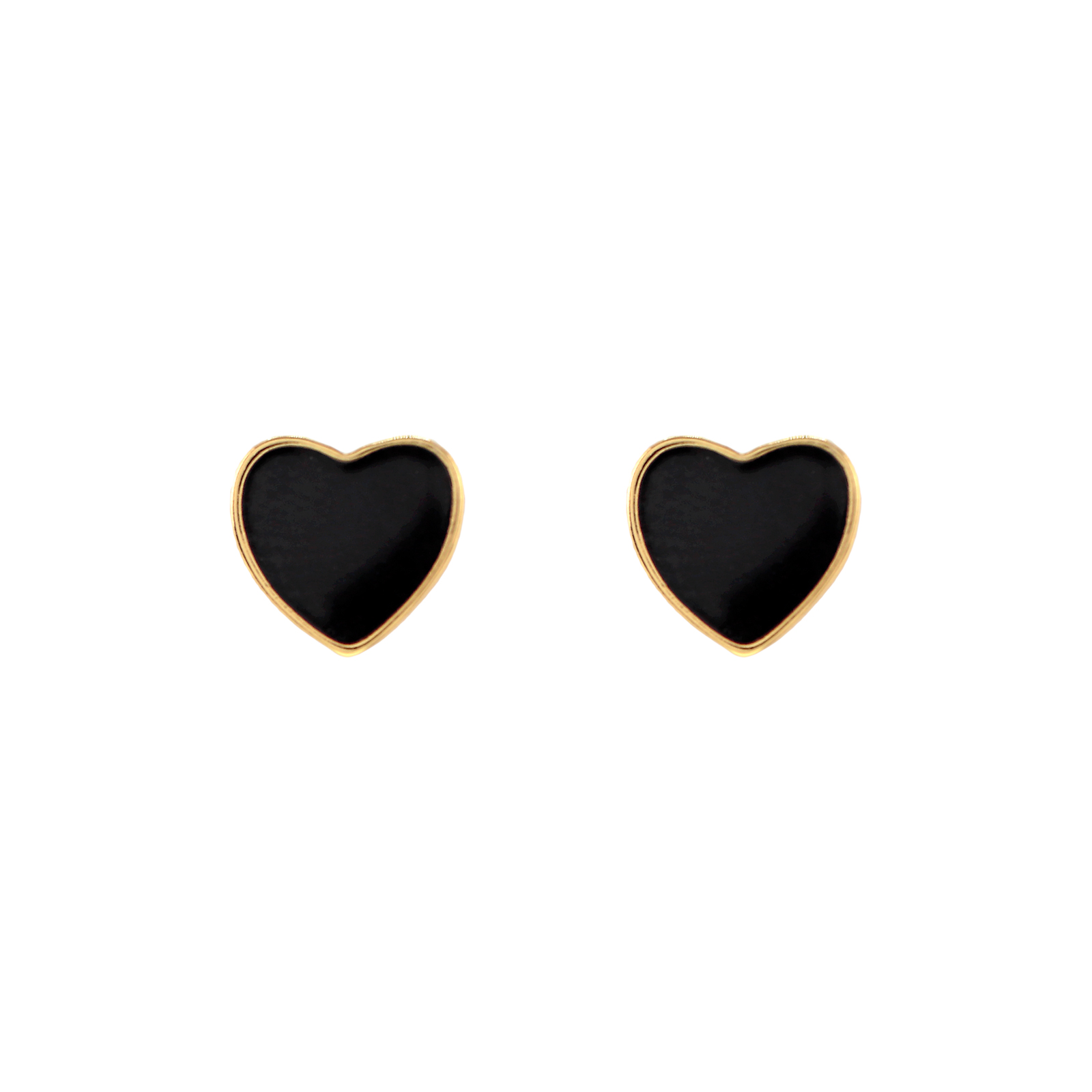 PENDIENTE CORAZÓN CON ESMALTE NEGRO