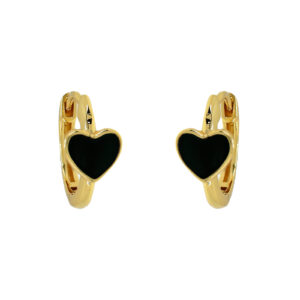 ARO CORAZÓN  CON ESMALTE NEGRO