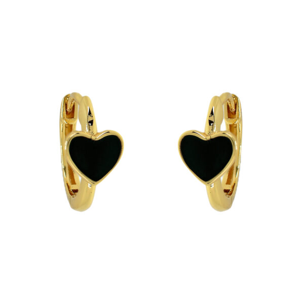 ARO CORAZÓN  CON ESMALTE NEGRO