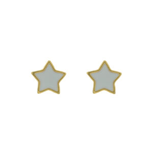 PENDIENTE ESTRELLA CON ESMALTE CHAPADO ORO