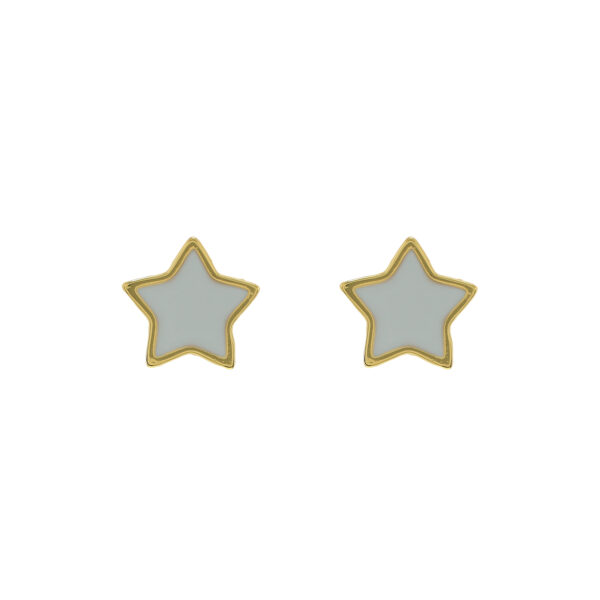 PENDIENTE ESTRELLA CON ESMALTE CHAPADO ORO