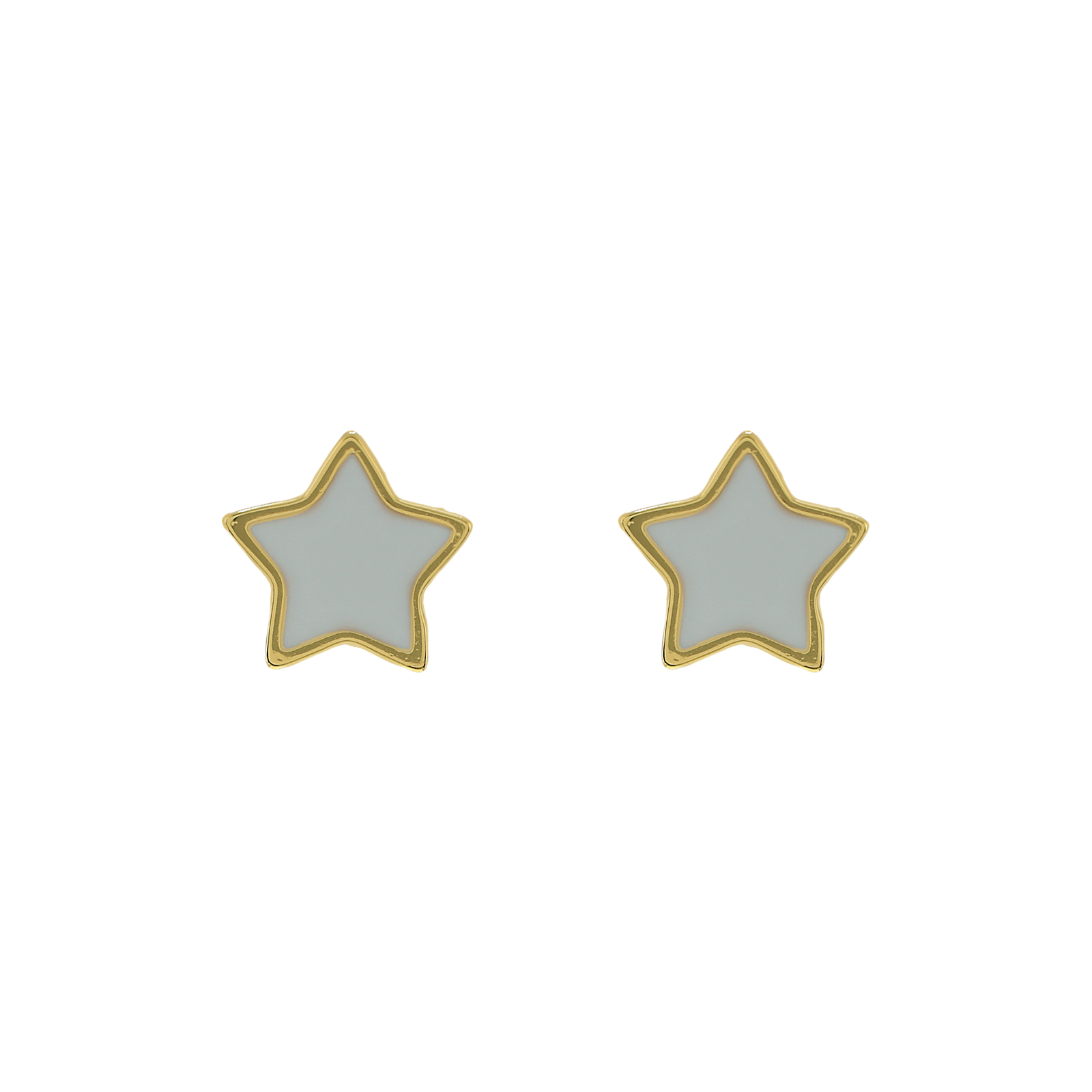 PENDIENTE ESTRELLA CON ESMALTE CHAPADO ORO