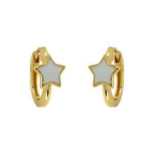 ENAMELLED HOOP WITH GOLD PLATED STAR
