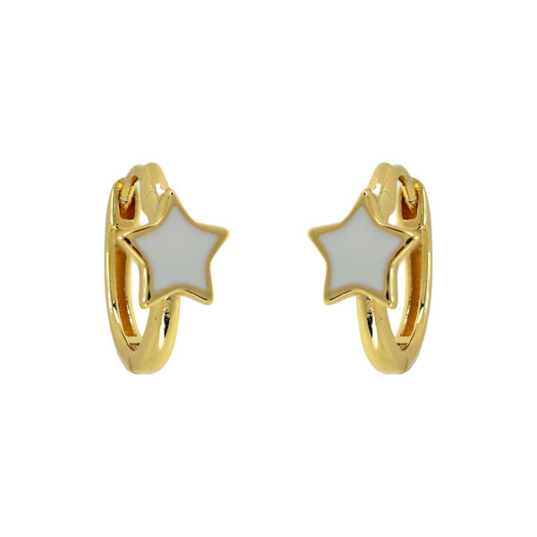 ARO ESMALTADO CON ESTRELLA CHAPADO ORO