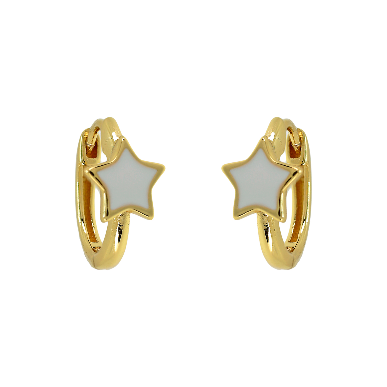 ARO ESMALTADO CON ESTRELLA CHAPADO ORO