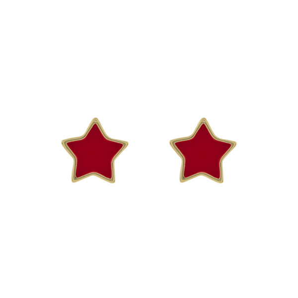 PENDIENTE ESTRELLA CON ESMALTE CHAPADO ORO