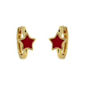 ARO ESMALTADO CON ESTRELLA CHAPADO ORO