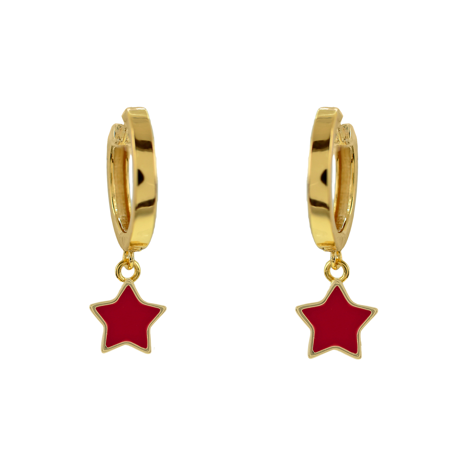 ARO ESMALTADO CON ESTRELLA CHAPADO ORO