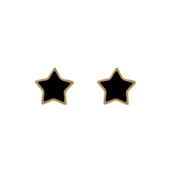 STAR EARRING WITH GOLD PLATED ENAMEL
