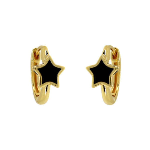ARO ESMALTADO CON ESTRELLA CHAPADO ORO
