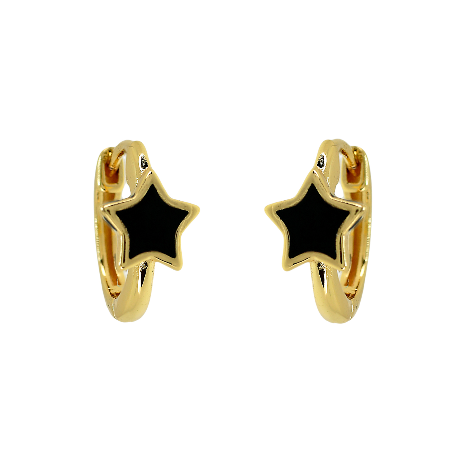 ARO ESMALTADO CON ESTRELLA CHAPADO ORO