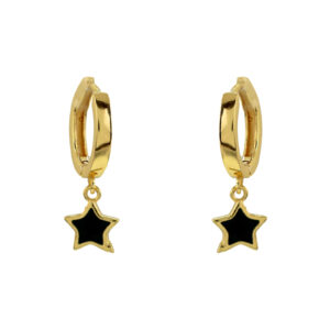 ENAMELLED HOOP WITH GOLD PLATED STAR