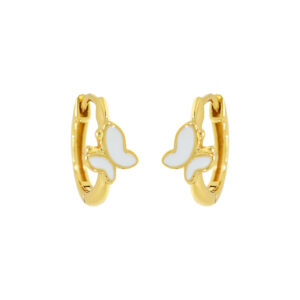 ARO CON MARIPOSA ESMALTADA CHAPADO EN ORO