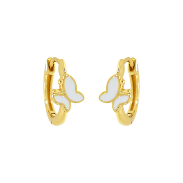 ARO CON MARIPOSA ESMALTADA CHAPADO EN ORO