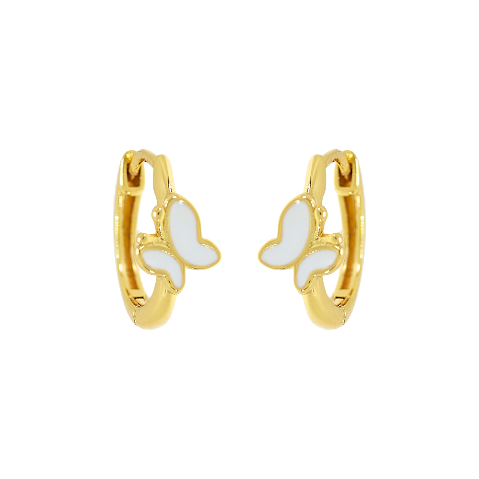 HOOP WITH GOLD PLATED ENAMELLED BUTTERFLY