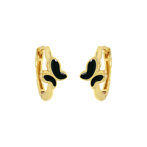 HOOP WITH GOLD PLATED ENAMELLED BUTTERFLY