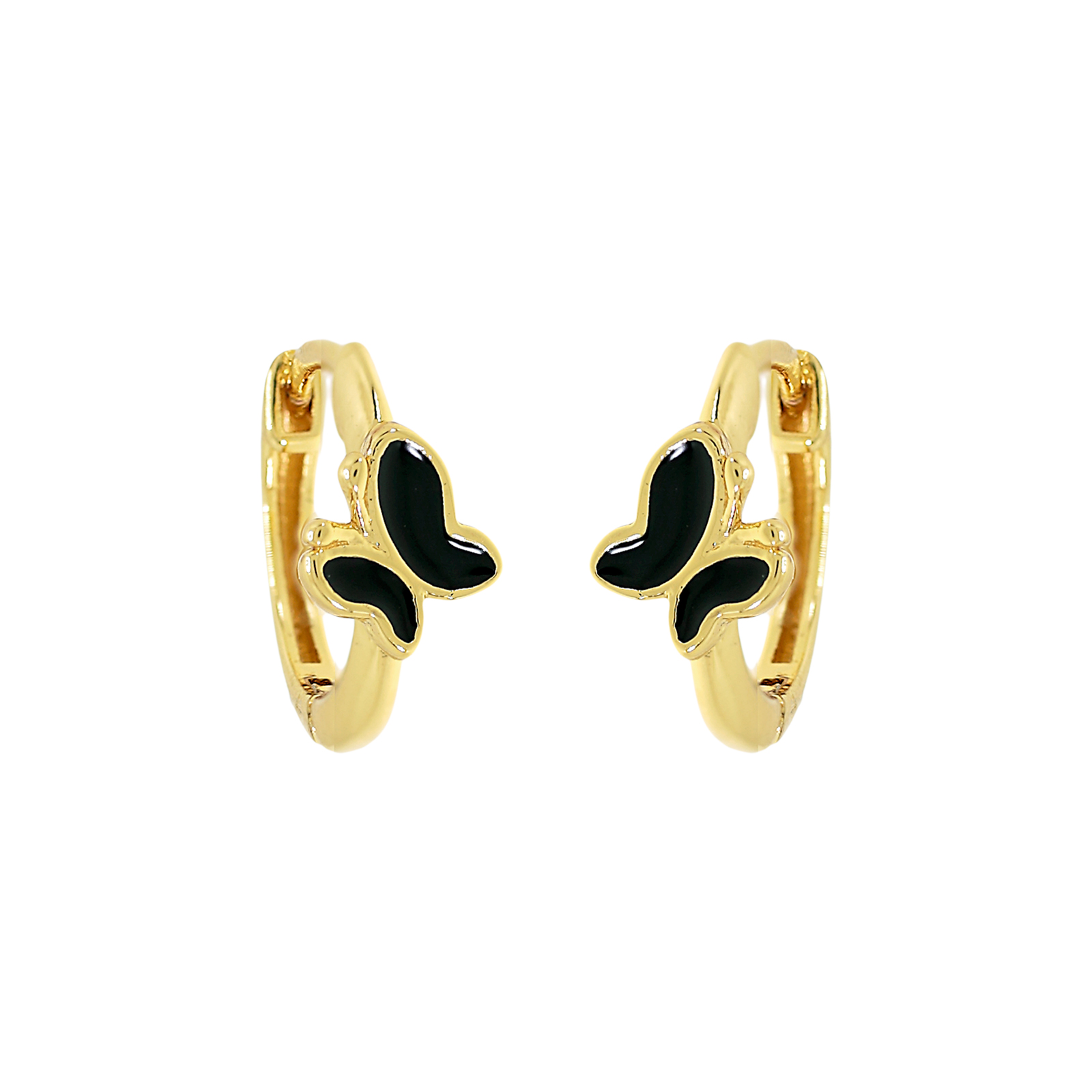 HOOP WITH GOLD PLATED ENAMELLED BUTTERFLY