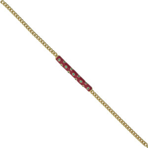 PULSERA CON  ESMALTE Y CIRCONITAS CHAPADO EN ORO
