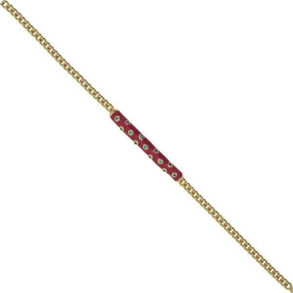 PULSERA CON  ESMALTE Y CIRCONITAS CHAPADO EN ORO