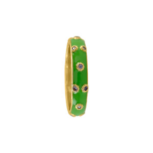 RING WITH ENAMEL AND ZIRCONS GOLD PLATED