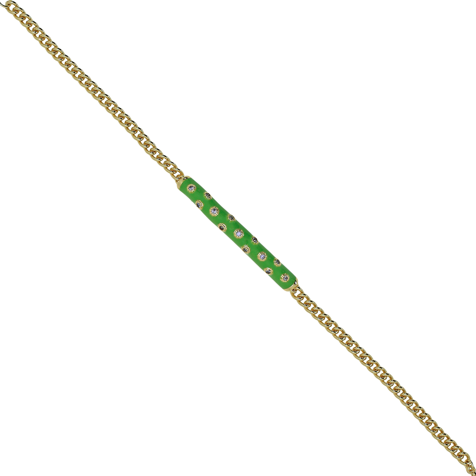 PULSERA CON  ESMALTE Y CIRCONITAS CHAPADO EN ORO