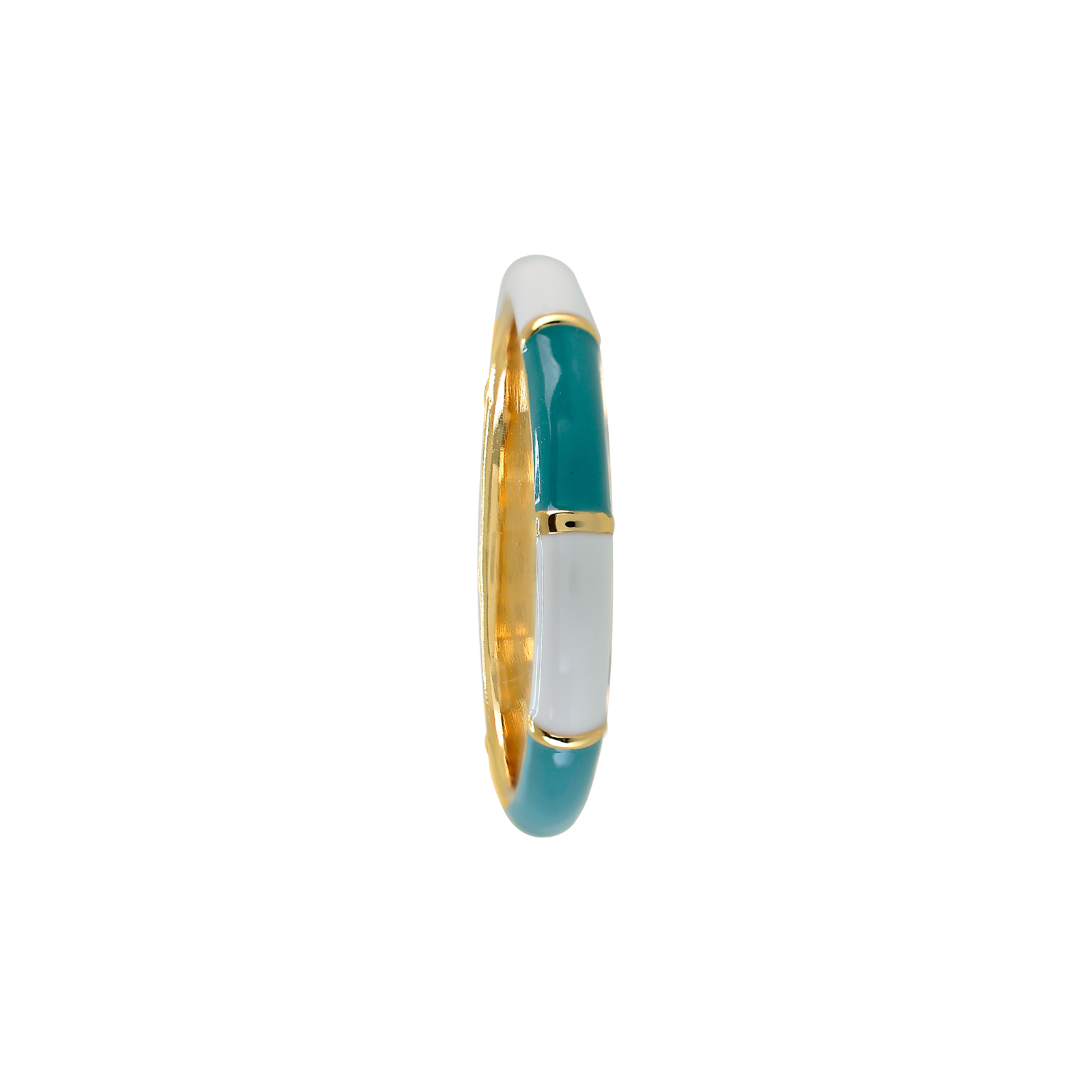 RING WITH ENAMEL BLUE TONES GOLD PLATED