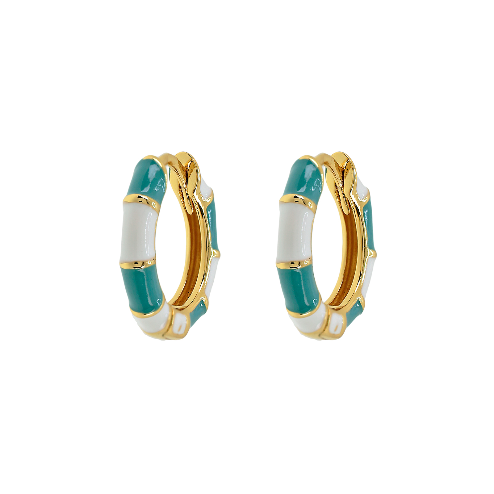 ARO CON ESMALTE COMBINADO CHAPADO EN ORO