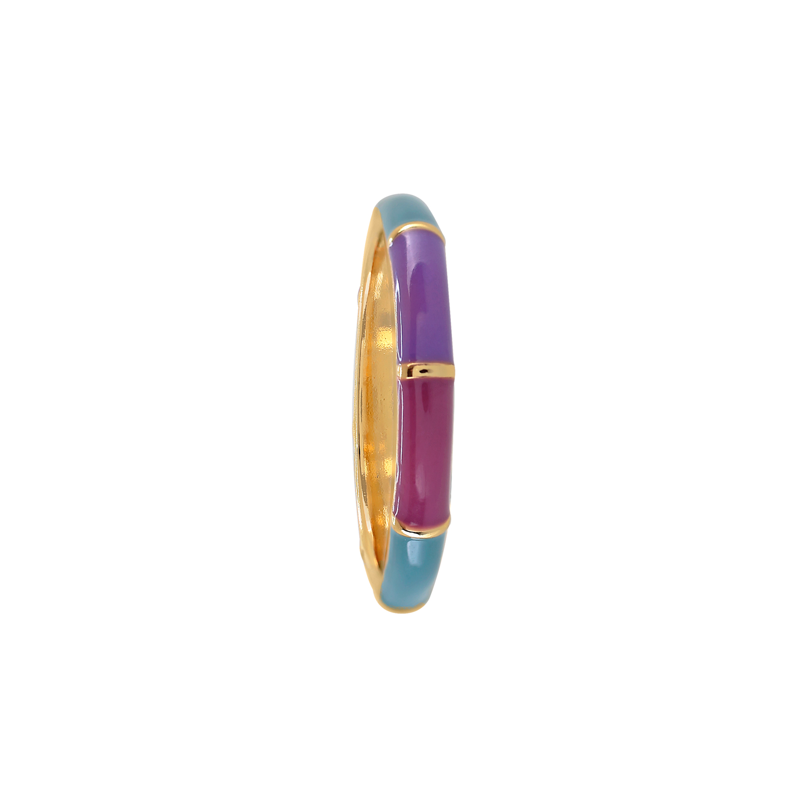 ANILLO CON ESMALTE COMBINADO CHAPADO EN ORO