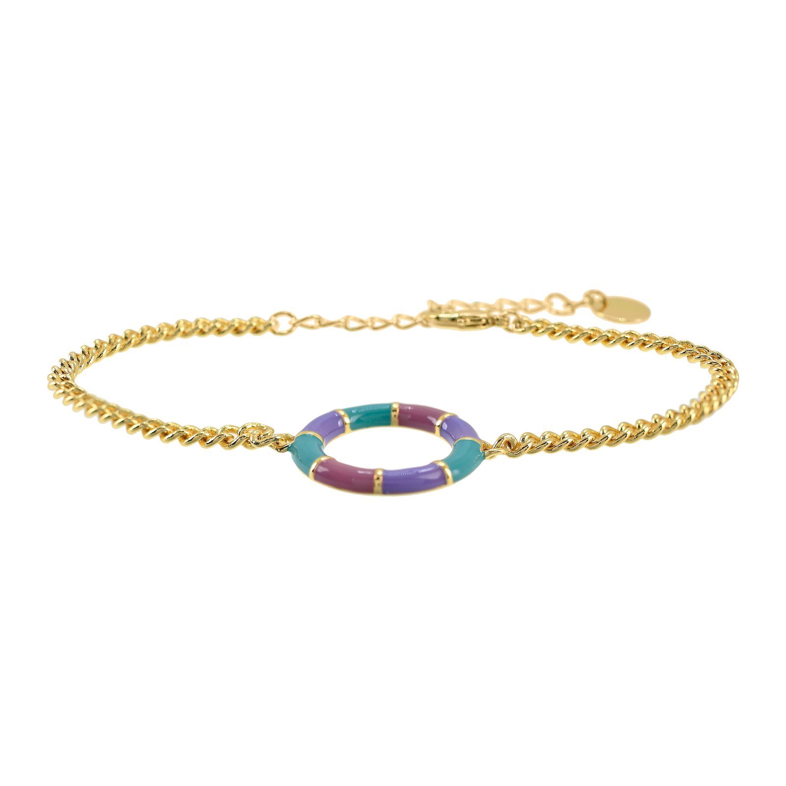 PULSERA CON ESMALTE COMBINADO CHAPADO EN ORO