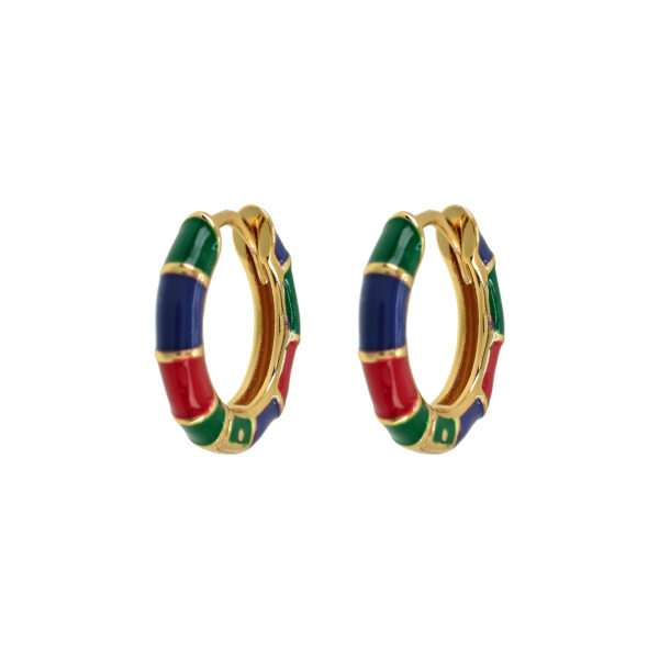 HOOP WITH GOLD-PLATED COMBINED ENAMEL
