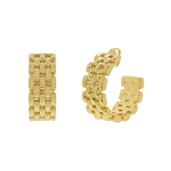 EARRING WIDE HOOP GRID WIDTH 7MM -20MM DIAMETER