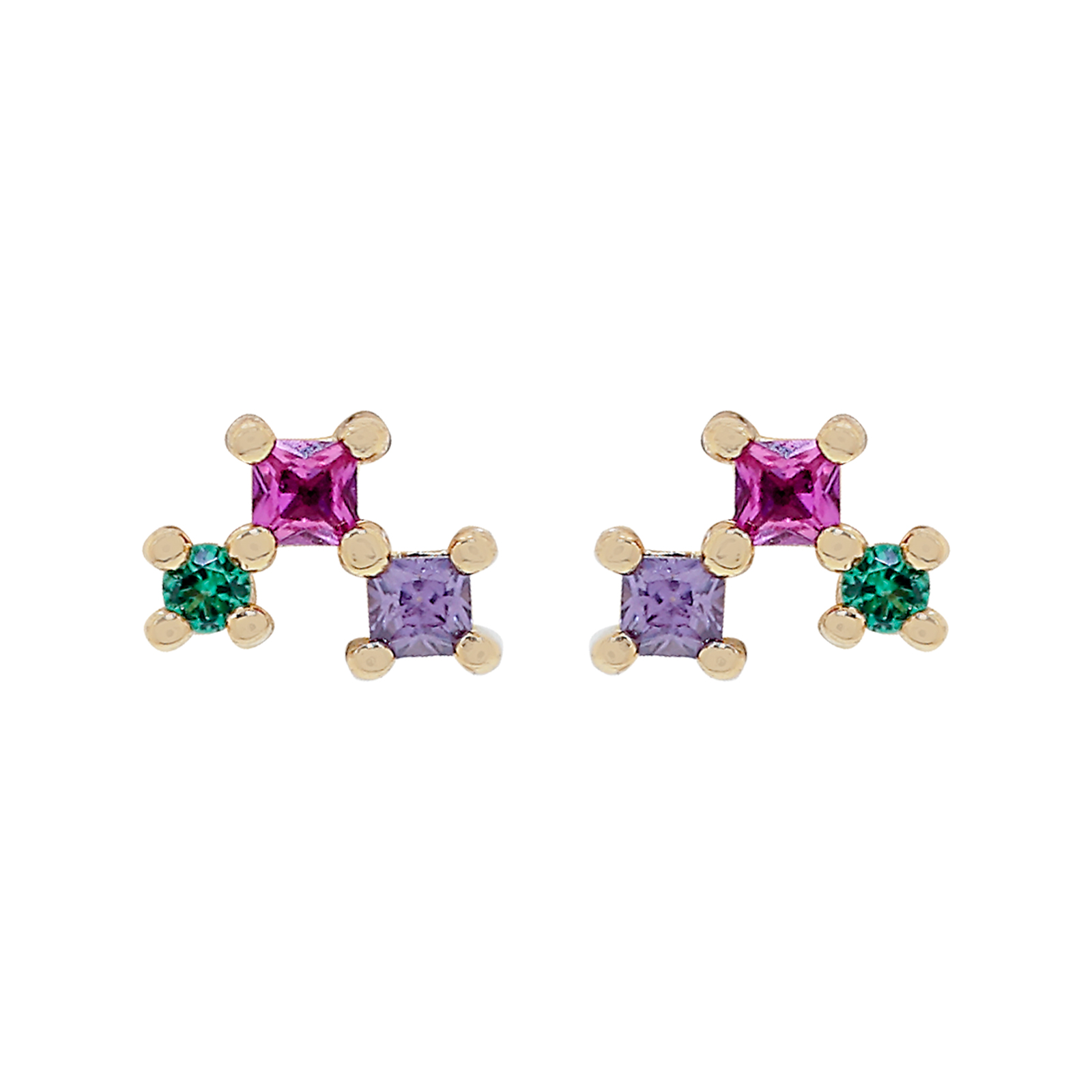 MINI EARRING WITH MULTICOLOR ZIRCONIAS