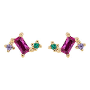 MINI EARRING WITH MULTICOLOR ZIRCONIAS