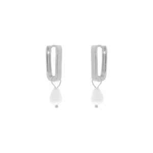 SQUARE HOOP WITH RIVER PEARL