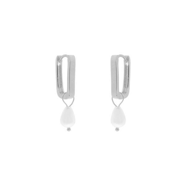 SQUARE HOOP WITH RIVER PEARL