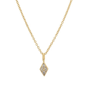Rhombus and zircon necklace