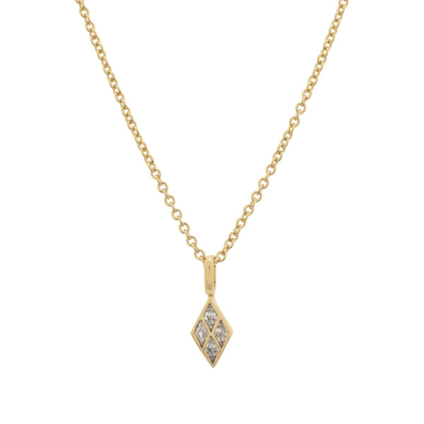 Rhombus and zircon necklace