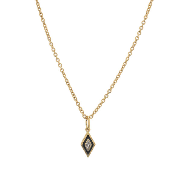 Collar rombo con esmalte y circonitas