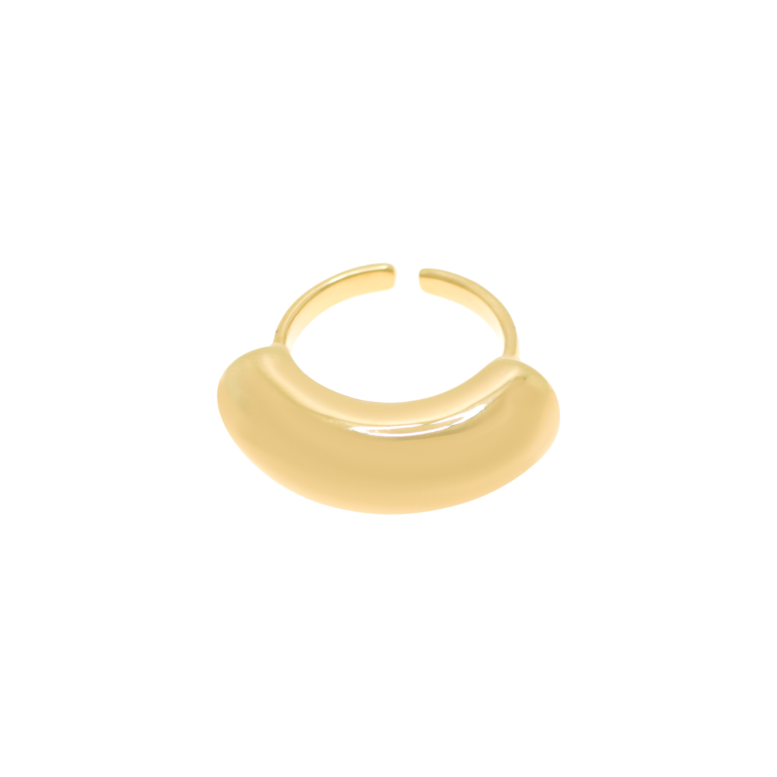Universal size tube ring with 18k gold plated gloss finish.