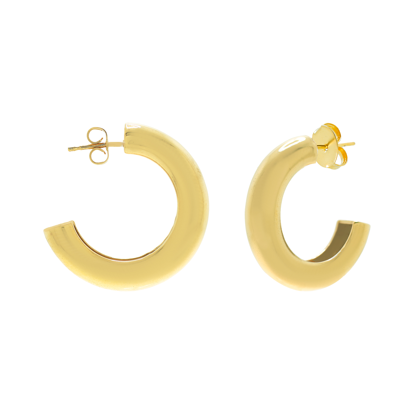 Aro brillo hueco 30mm x 7mm ancho chapado oro