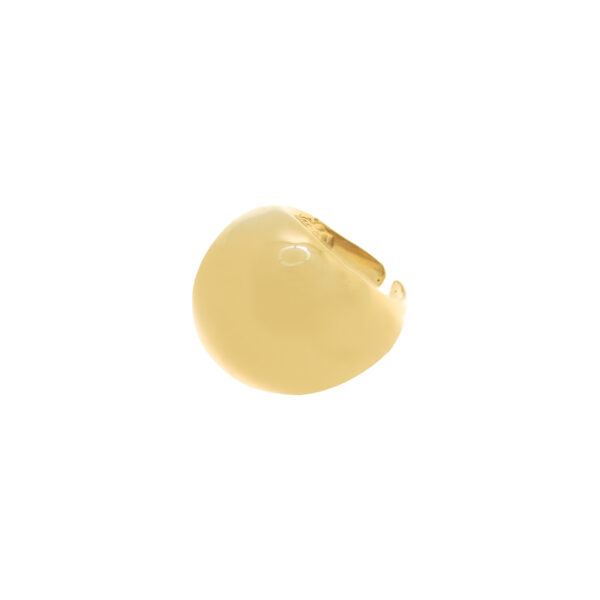 Universal size ball ring with 18k gold plated gloss finish.